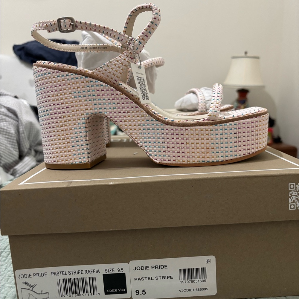 Dolce Vita Pastel Stripe Platform Sandals